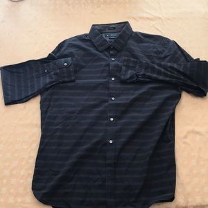 Black and Blue Striped Amer Eagl Button Down Shirt